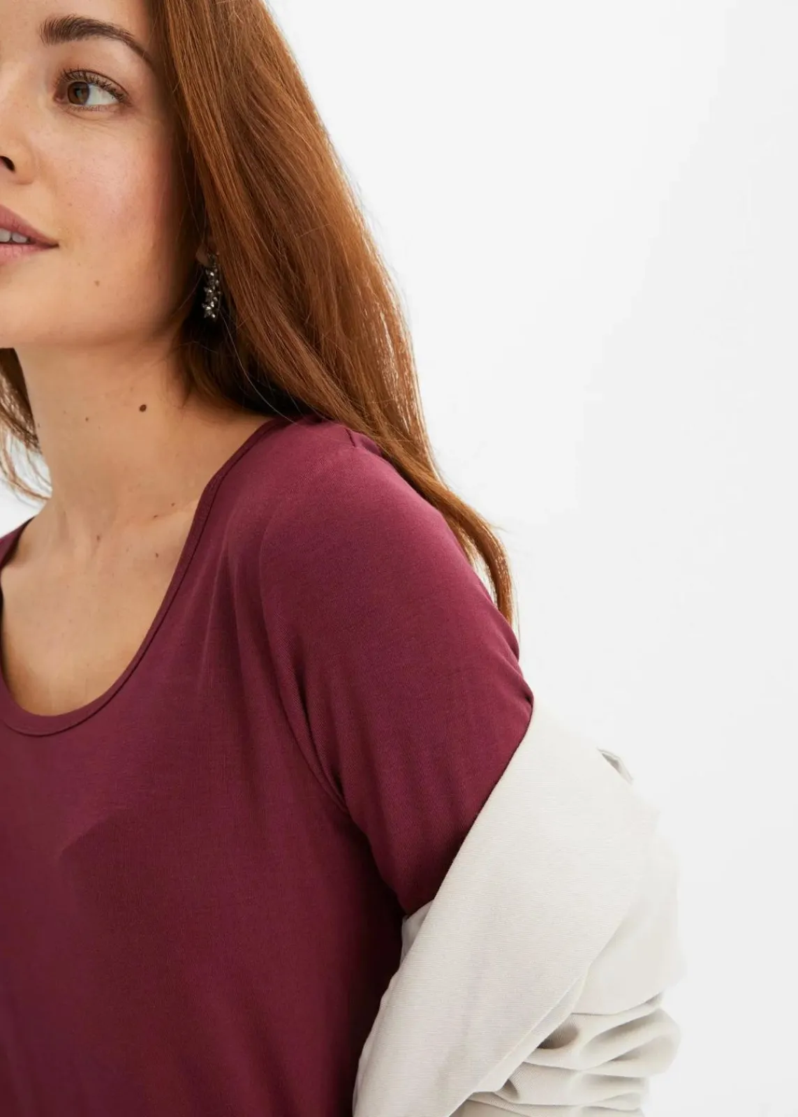 bonprix Shirts & Tops|Basics^Shirt aus softem Viskose-Mix ahornrot