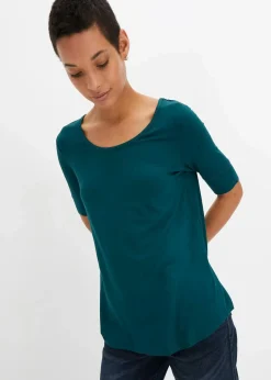 bonprix Shirts & Tops|Basics^Shirt aus softem Viskose-Mix tiefgrün
