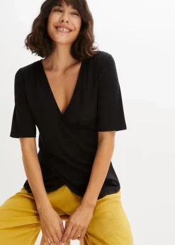 bonprix Shirts & Tops|Nachhaltigere Materialien^Shirt aus softem Viskose-Mix schwarz