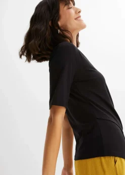 bonprix Shirts & Tops|Nachhaltigere Materialien^Shirt aus softem Viskose-Mix schwarz