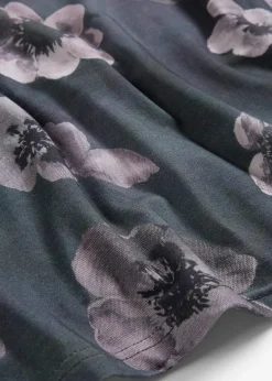bonprix Shirts & Tops|Nachhaltigere Materialien^Shirt aus softem Viskose-Mix anthrazit geblümt
