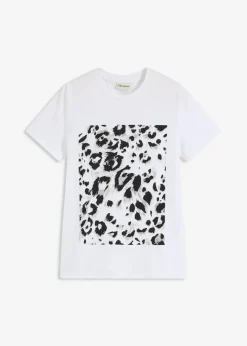 bonprix Shirts & Tops^Shirt aus softem Viskose-Mix weiß/beige/schwarz/taupe leo bedruckt