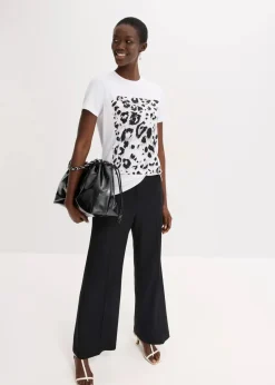bonprix Shirts & Tops^Shirt aus softem Viskose-Mix weiß/beige/schwarz/taupe leo bedruckt