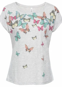 bonprix Shirts & Tops^Shirt aus softem Viskose-Mix grau meliert