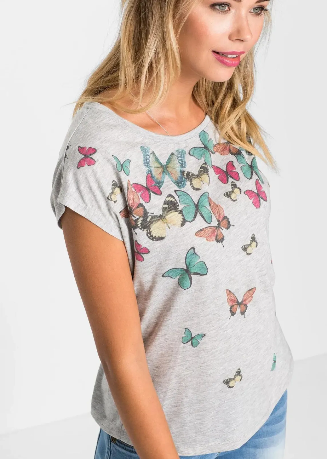 bonprix Shirts & Tops^Shirt aus softem Viskose-Mix grau meliert