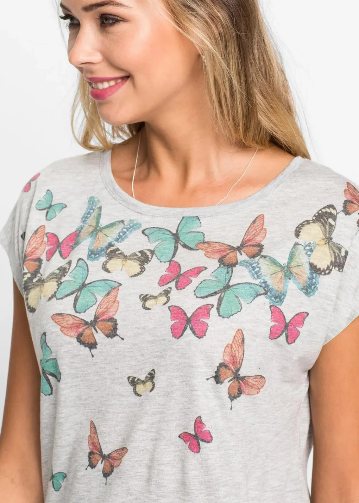 bonprix Shirts & Tops^Shirt aus softem Viskose-Mix grau meliert