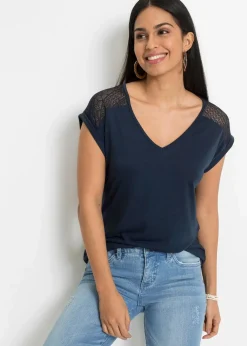 bonprix Nachhaltigere Materialien|Shirts & Tops^Shirt aus softem Viskose-Mix dunkelblau