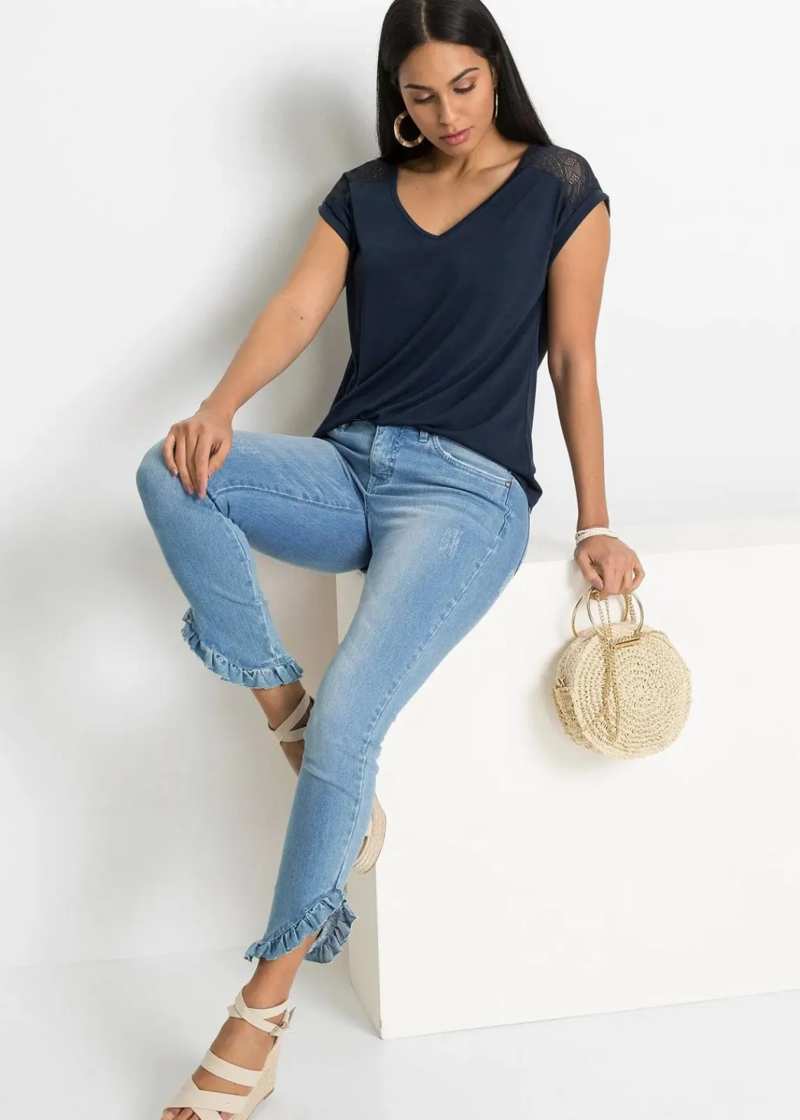 bonprix Nachhaltigere Materialien|Shirts & Tops^Shirt aus softem Viskose-Mix dunkelblau