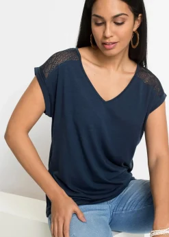 bonprix Nachhaltigere Materialien|Shirts & Tops^Shirt aus softem Viskose-Mix dunkelblau