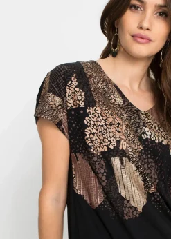 bonprix Nachhaltigere Materialien|Shirts & Tops^Shirt aus softem Viskose-Mix schwarz graphisch bedruckt