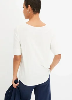 bonprix Shirts & Tops|Basics^Shirt aus softem Viskose-Mix wollweiß