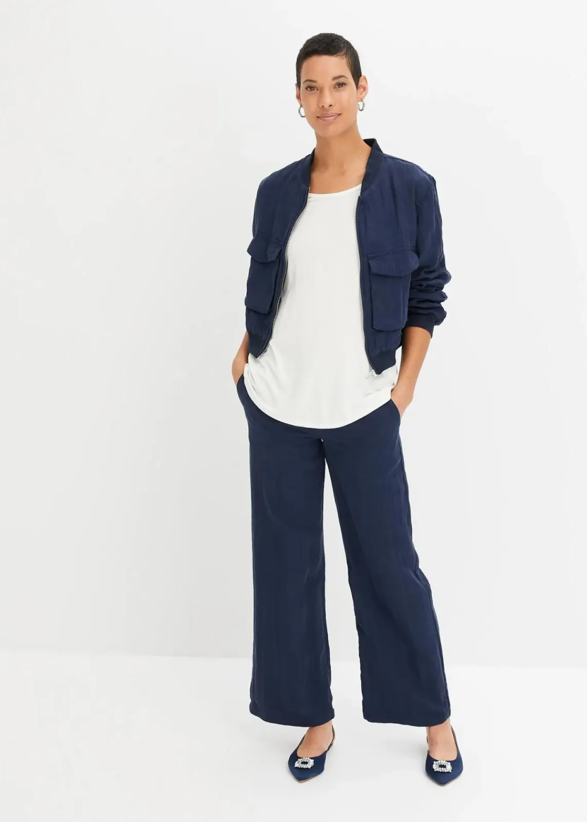 bonprix Shirts & Tops|Basics^Shirt aus softem Viskose-Mix wollweiß
