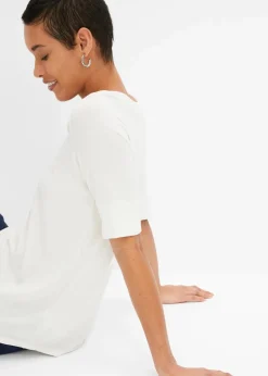 bonprix Shirts & Tops|Basics^Shirt aus softem Viskose-Mix wollweiß