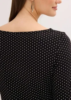 bonprix Nachhaltigere Materialien|Shirts & Tops^Shirt aus softem Viskose-Mix schwarz mit wollweiß