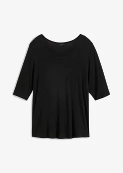 bonprix Bekleidung·Röcke|Nachhaltigere Materialien^Shirt aus softem Viskose-Mix schwarz