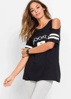 bonprix Shirts & Tops|Nachhaltigere Materialien^Shirt aus softer Viskose schwarz bedruckt