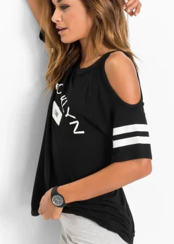 bonprix Shirts & Tops|Nachhaltigere Materialien^Shirt aus softer Viskose schwarz bedruckt