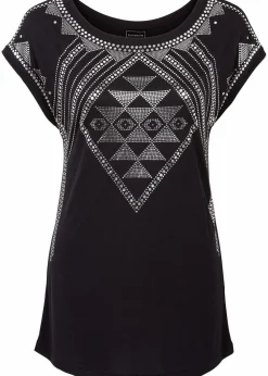 bonprix Nachhaltigere Materialien|Shirts & Tops^Shirt aus softer Viskose schwarz/silber