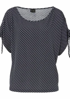 bonprix Shirts & Tops^Shirt aus softer Viskose dunkelblau/weiß gestreift