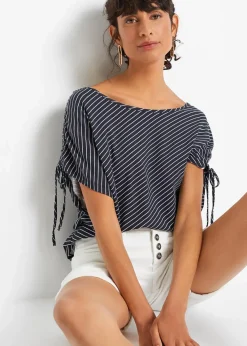 bonprix Shirts & Tops^Shirt aus softer Viskose dunkelblau/weiß gestreift