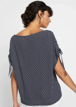 bonprix Shirts & Tops^Shirt aus softer Viskose dunkelblau/weiß gestreift