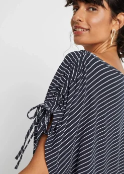 bonprix Shirts & Tops^Shirt aus softer Viskose dunkelblau/weiß gestreift