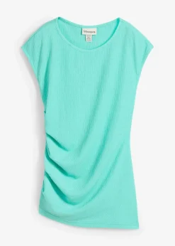 bonprix Shirts & Tops^Shirt aus strukturiertem Crêpe mentholblau