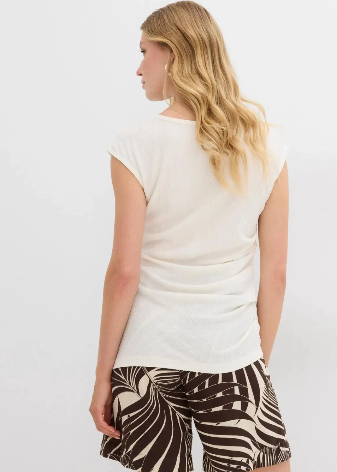 bonprix Shirts & Tops^Shirt aus strukturiertem Crêpe wollweiß