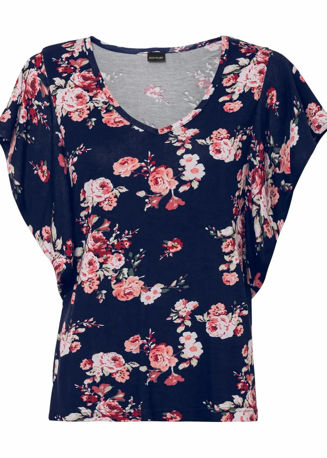 bonprix Shirts & Tops|Nachhaltigere Materialien^Shirt aus Viskose schwarz/rosa geblümt
