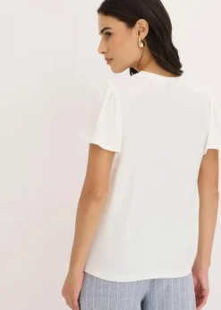 bonprix Shirts & Tops^Shirt aus Viskose mit Knöpfen wollweiß