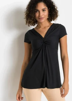bonprix Shirts & Tops|Nachhaltigere Materialien^Shirt aus Viskose-Mix schwarz