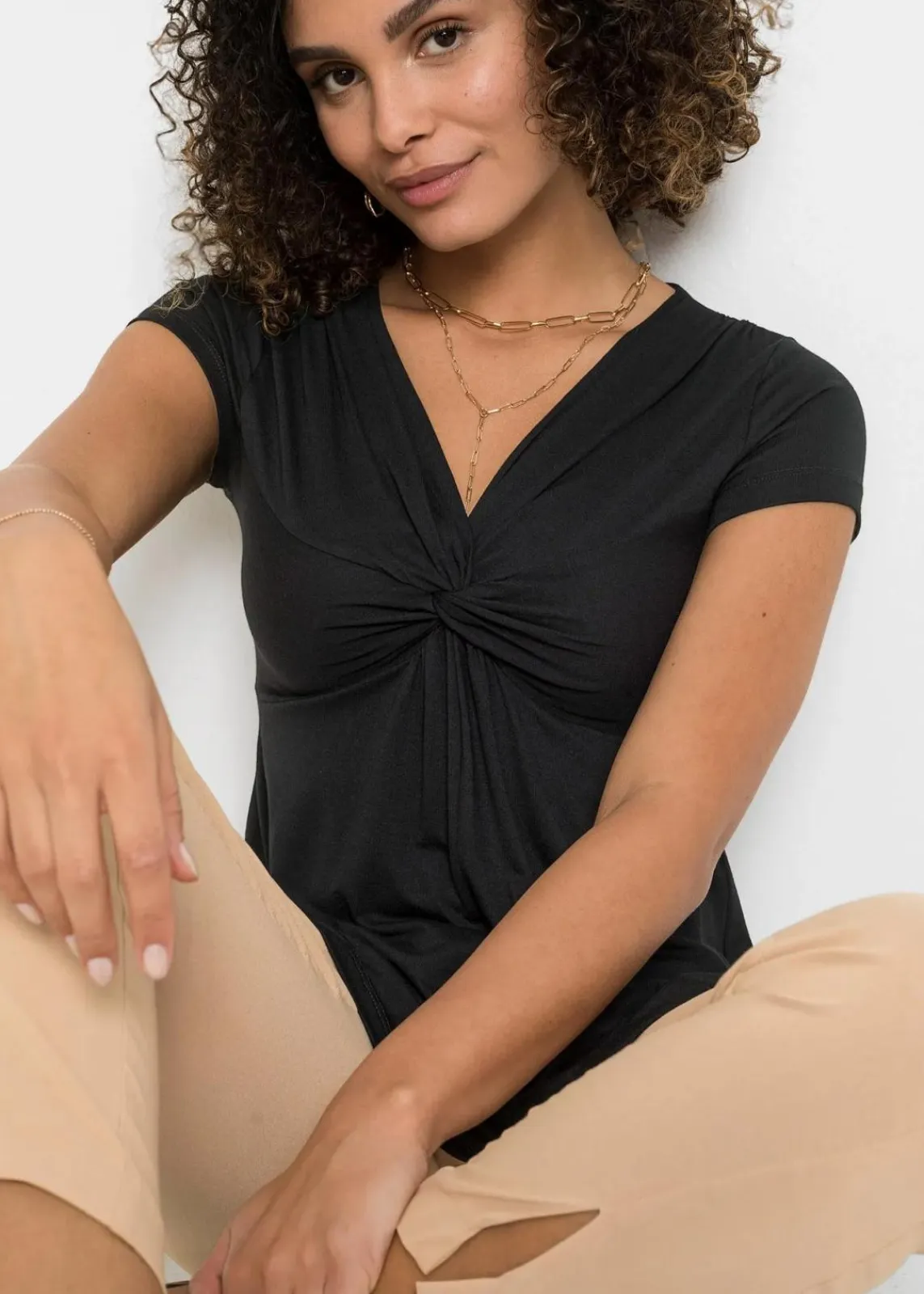 bonprix Shirts & Tops|Nachhaltigere Materialien^Shirt aus Viskose-Mix schwarz