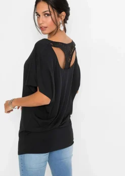 bonprix Shirts & Tops|Nachhaltigere Materialien^Shirt aus Viskose-Mix schwarz