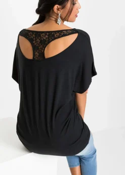 bonprix Shirts & Tops|Nachhaltigere Materialien^Shirt aus Viskose-Mix schwarz