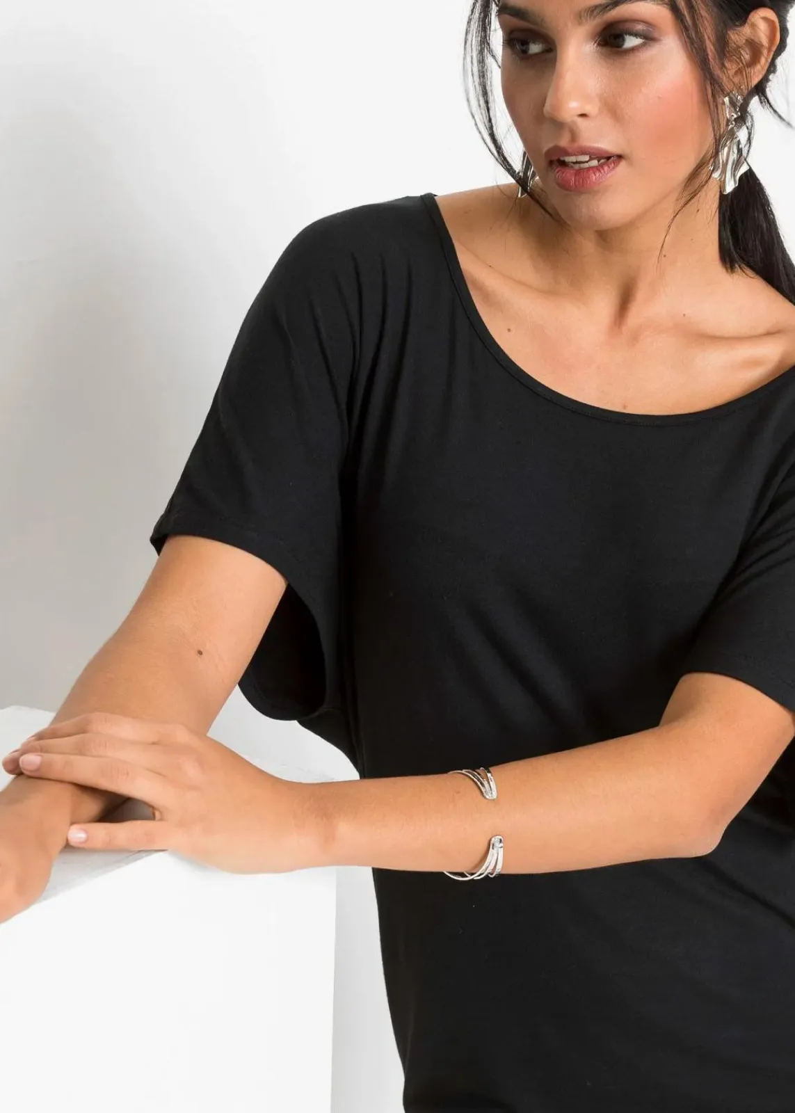bonprix Shirts & Tops|Nachhaltigere Materialien^Shirt aus Viskose-Mix schwarz