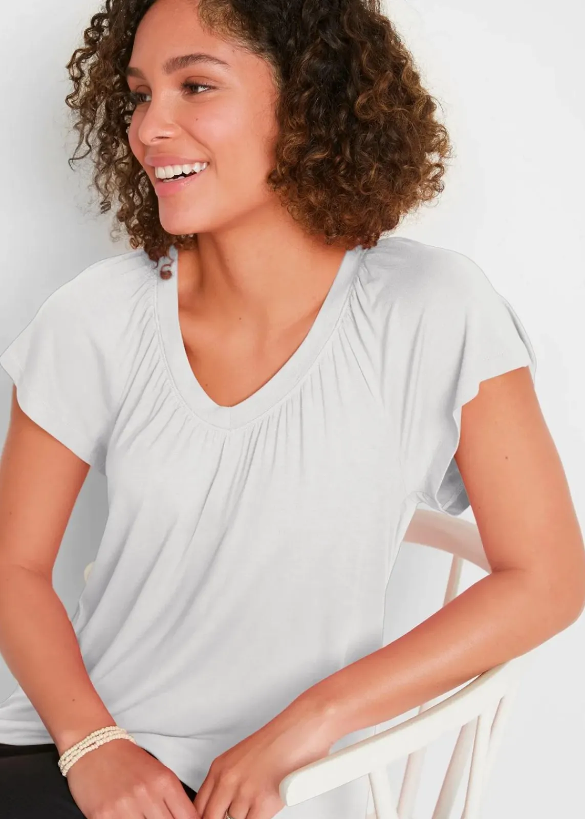 bonprix Nachhaltigere Materialien|Shirts & Tops^Shirt aus Viskose-Mix weiß