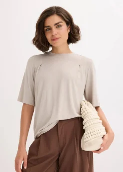 bonprix Shirts & Tops|Nachhaltigere Materialien^Shirt aus Viskose-Mix steingrau