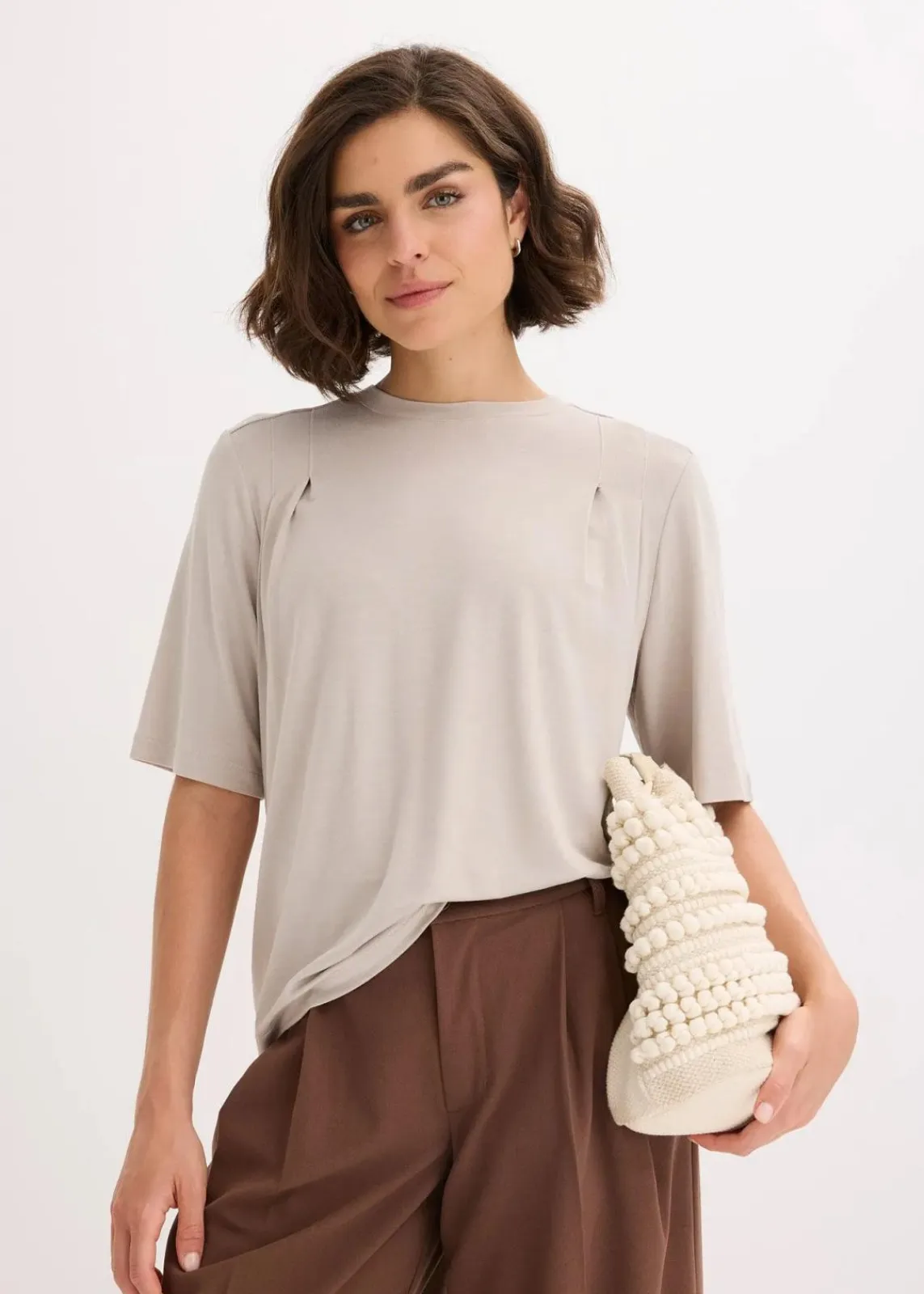 bonprix Shirts & Tops|Nachhaltigere Materialien^Shirt aus Viskose-Mix steingrau