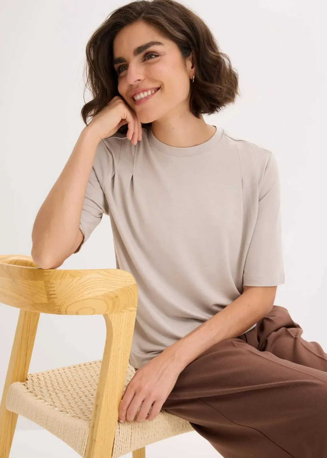 bonprix Shirts & Tops|Nachhaltigere Materialien^Shirt aus Viskose-Mix steingrau