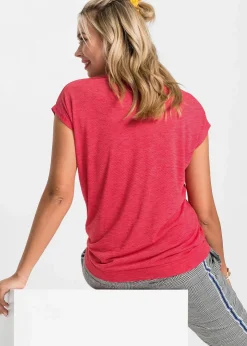 bonprix Shirts & Tops^Shirt aus Viskose-Mix rot meliert