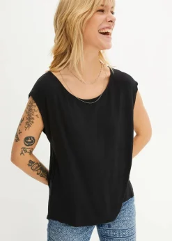 bonprix Shirts & Tops|Nachhaltigere Materialien^Shirt aus Viskose-Mix schwarz