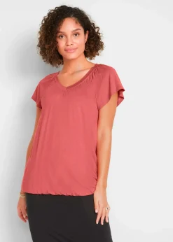 bonprix Nachhaltigere Materialien|Shirts & Tops^Shirt aus Viskose-Mix rhabarber