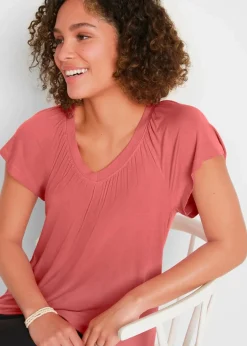 bonprix Nachhaltigere Materialien|Shirts & Tops^Shirt aus Viskose-Mix rhabarber