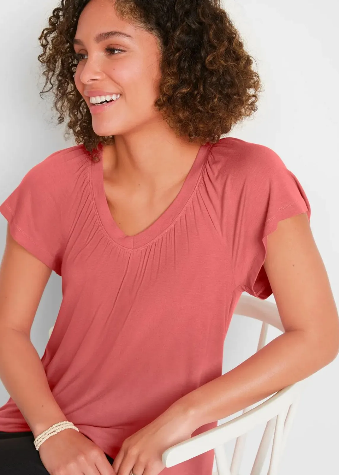 bonprix Nachhaltigere Materialien|Shirts & Tops^Shirt aus Viskose-Mix rhabarber