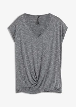 bonprix Shirts & Tops^Shirt aus Viskose-Mix grau meliert