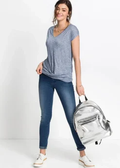 bonprix Shirts & Tops^Shirt aus Viskose-Mix grau meliert
