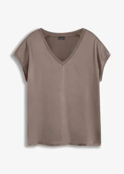 bonprix Shirts & Tops^Shirt aus Viskose-Mix taupe