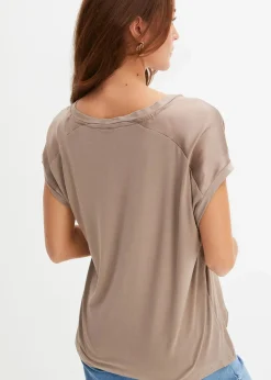 bonprix Shirts & Tops^Shirt aus Viskose-Mix taupe