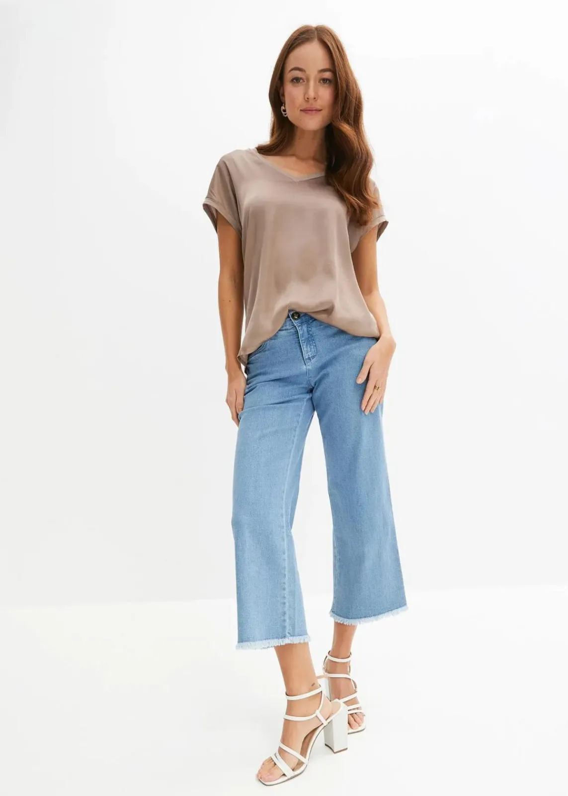 bonprix Shirts & Tops^Shirt aus Viskose-Mix taupe