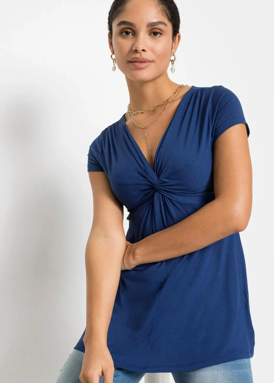 bonprix Nachhaltigere Materialien|Shirts & Tops^Shirt aus Viskose-Mix mitternachtsblau